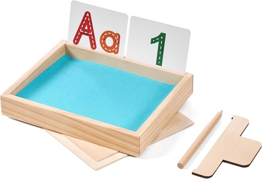 Montessori Sand Tray for Kids,Writing Play Sand Tray with Lid for Classroom Practice Writing Lett... | Amazon (US)