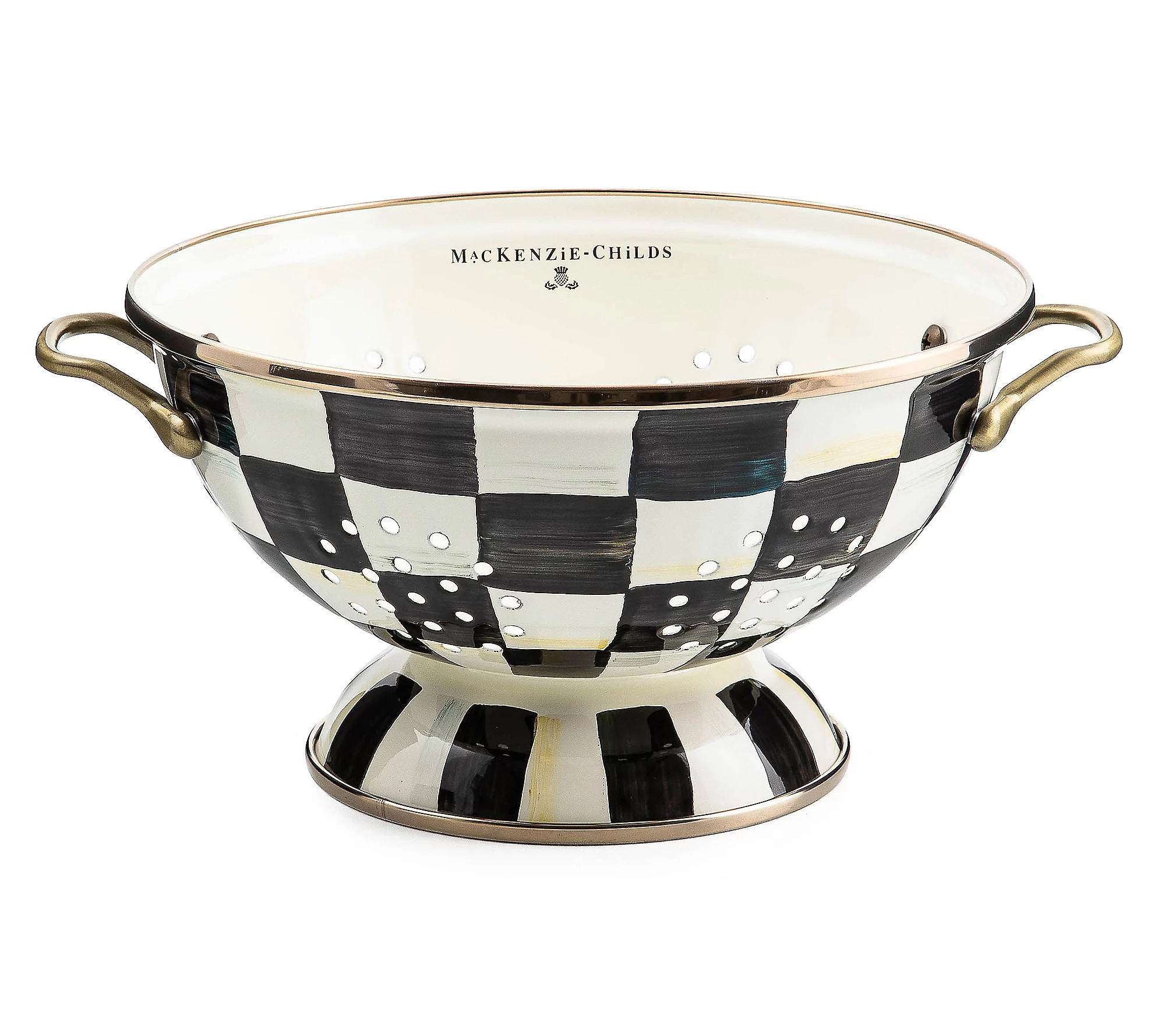 MacKenzie-Childs Courtly Check Large Colander | QVC