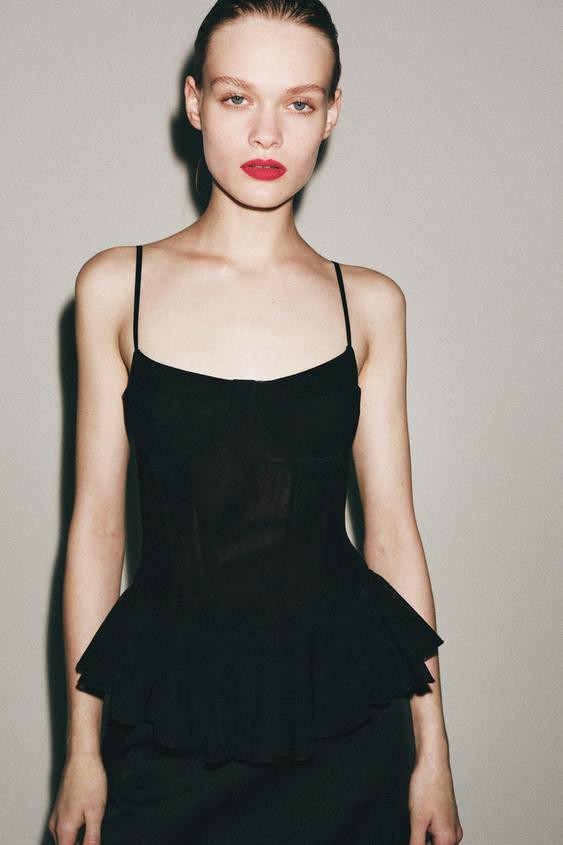 RUFFLED TULLE CORSET | Zara US