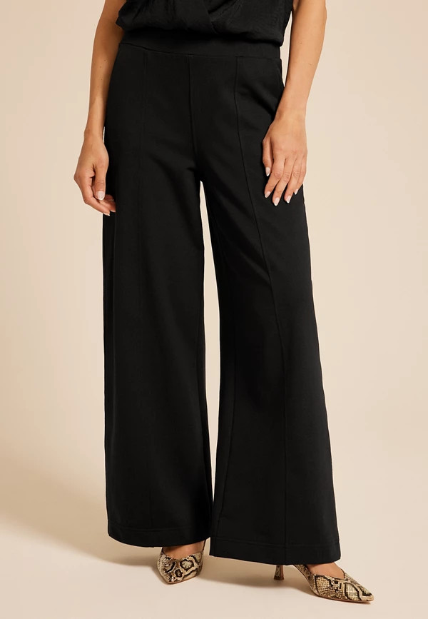 Knit High Rise Wide Leg Pant | Maurices