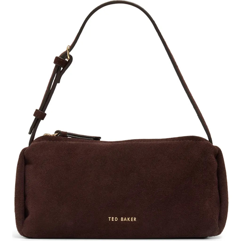 Ted Baker Nicki Suede Shoulder Bag in Espresso Suede at Nordstrom Rack | Nordstrom Rack