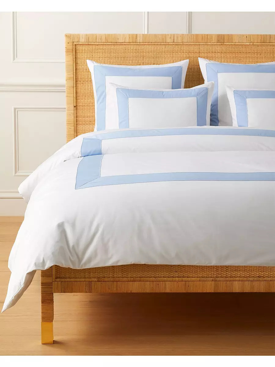 Beach Club Border Percale Duvet Cover | Serena and Lily