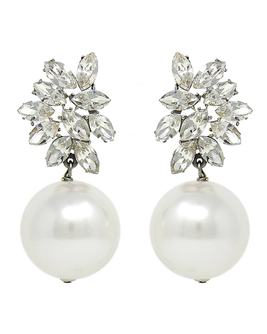 24k Gold Electroplate Crystal Pearl Earrings | Neiman Marcus