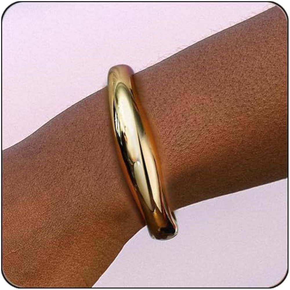 Elegance 11 designs Gold Cuff Bangle Bracelets For Women Trendy Hinged Cuff Open Wide Chunky Gold... | Amazon (US)
