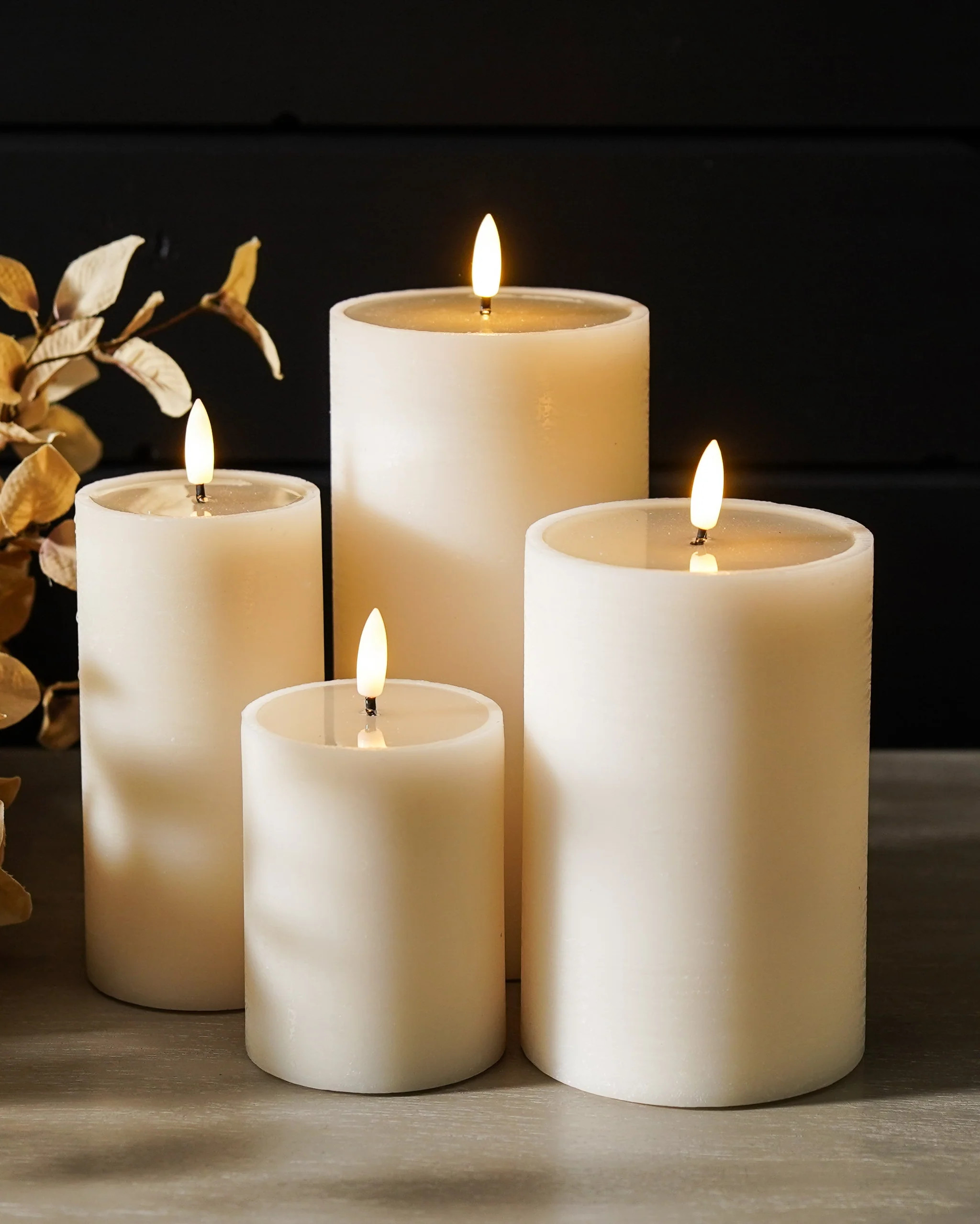 Textured Ivory Melting Effect Flameless Candle | MJHome