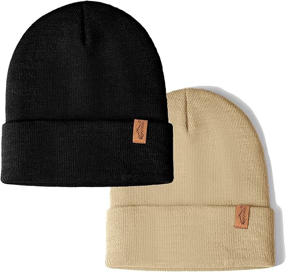 Rajputana 1 & 2 Packs Unisex Knit Winter Beanie Hats Cap Set for Men and Women | Amazon (US)