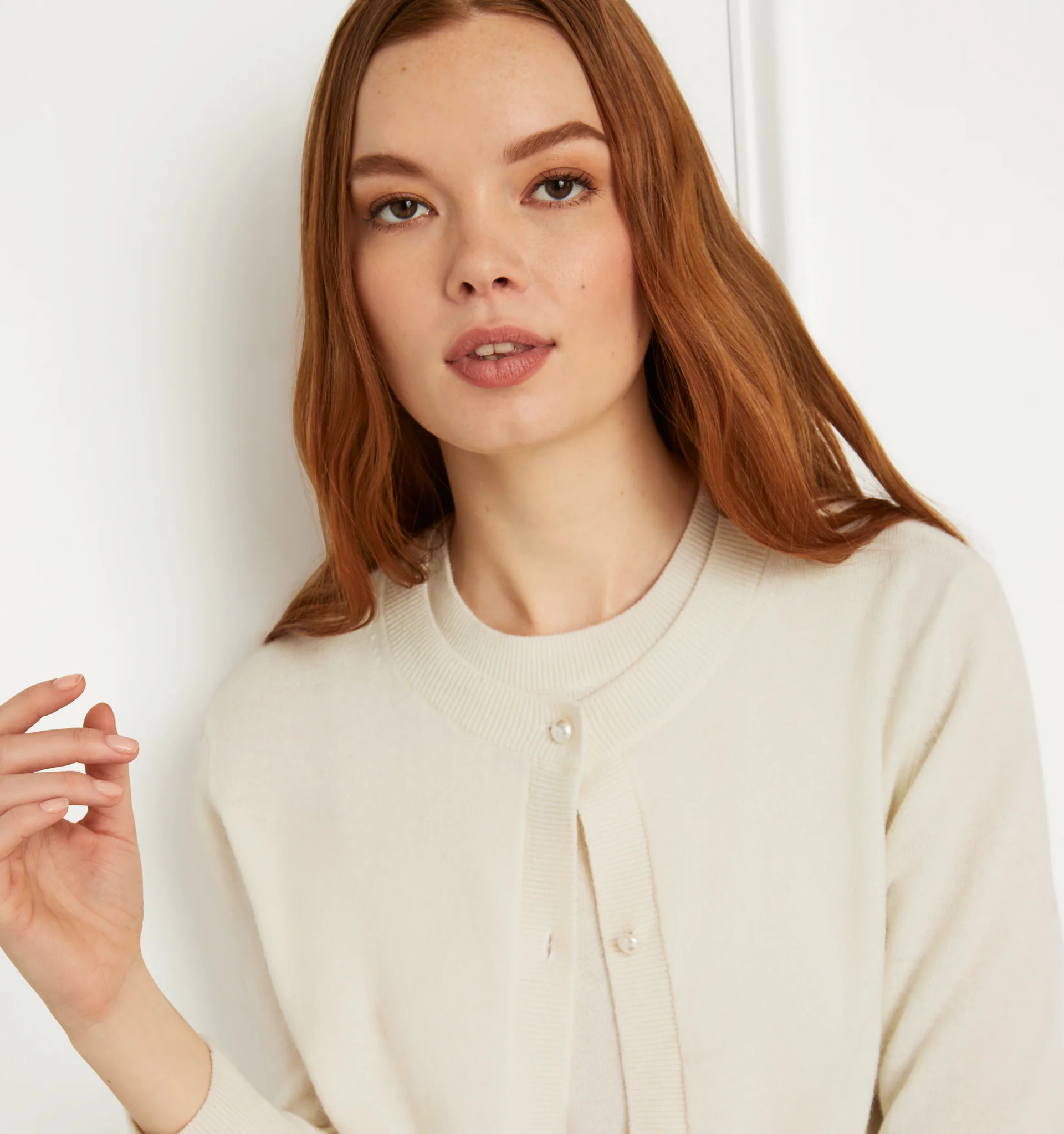 The Audrey Cardigan - Creme Merino Wool | Hill House Home US