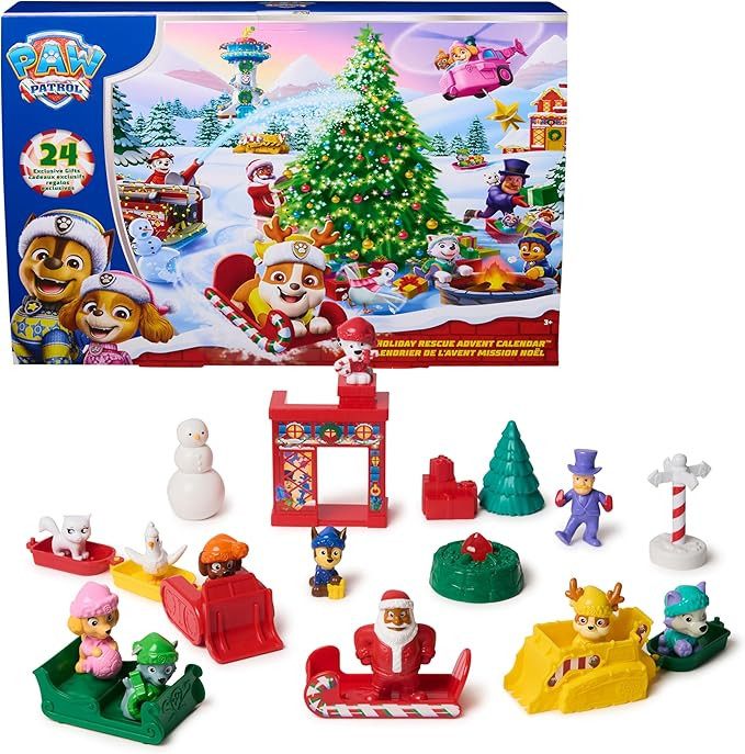PAW Patrol Holiday Rescue 2025 Advent Calendar, 24 Surprise Toys - Figures, Miniature Vehicles & ... | Amazon (US)