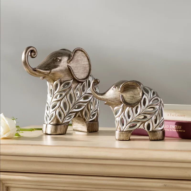 Ilana Decorative Elephants 2 Piece Figurine Set | Wayfair North America