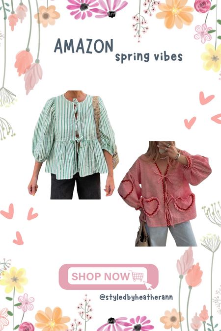 Amazon Spring Tops that give FP vibes for less

Tie Front Tops for Women Leopard Print Peplum Babydoll Top 3/4 Length Puff Sleeve Coquette Tops Cute Going Out Tops

Tie Front Tops for Women Gingham Babydoll Bow Top Puff Sleeve Coquette Tops Heart Long Sleeve Cute Spring Tops

#LTKstyletip #LTKworkwear #LTKmidsize