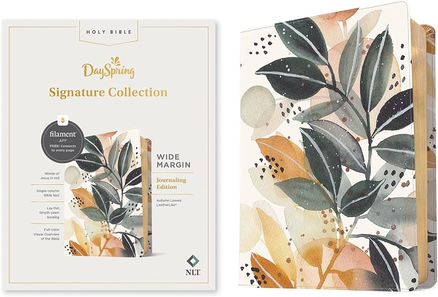 NLT Wide Margin Bible, Filament-Enabled Edition (LeatherLike, Autumn Leaves, Red Letter): DaySpri... | Amazon (US)