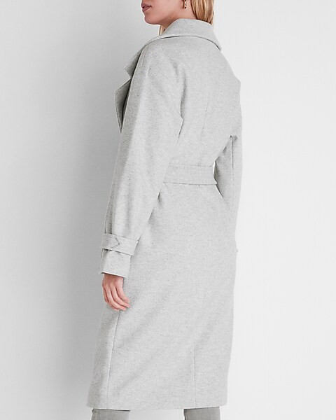 Belted Wrap Front Faux Wool Coat | Express