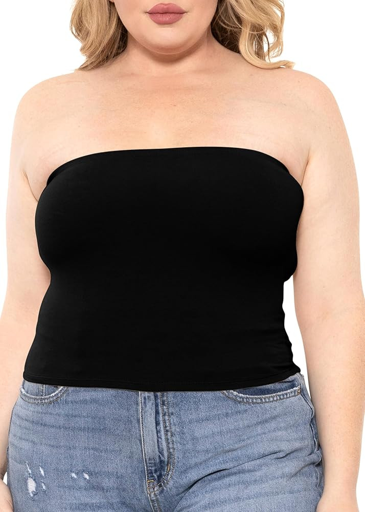 STRETCH IS COMFORT Women's Regular and Plus Size Crop Tube Top | Sizes Small - 5X | Amazon (US)