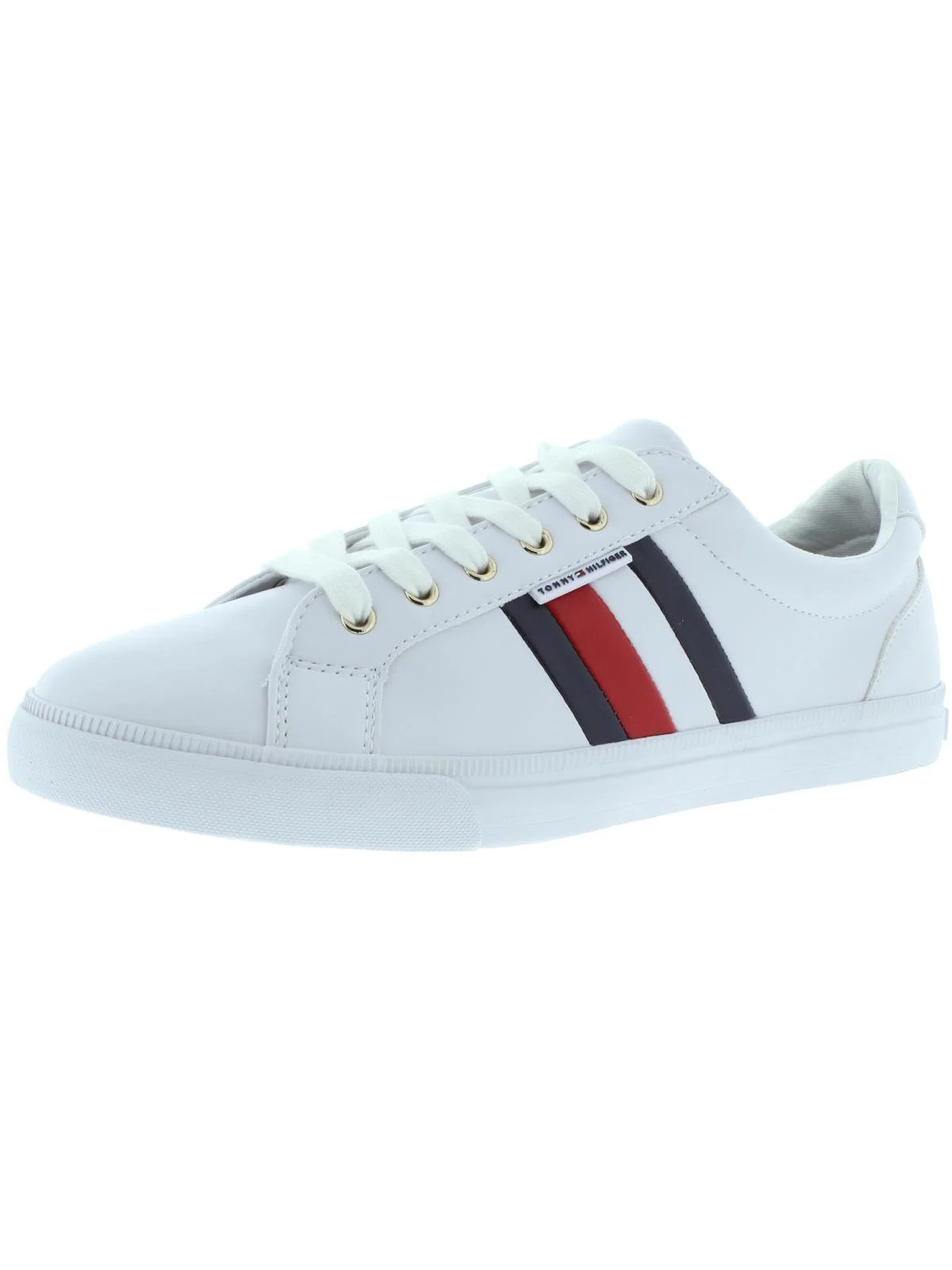 Tommy Hilfiger Womens Lightz Faux Leather Sneakers White 8.5 Medium (B,M) | Walmart (US)