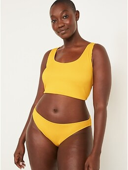 Scoop-Neck Rib-Knit Longline Swim Top for Women | Old Navy (US)