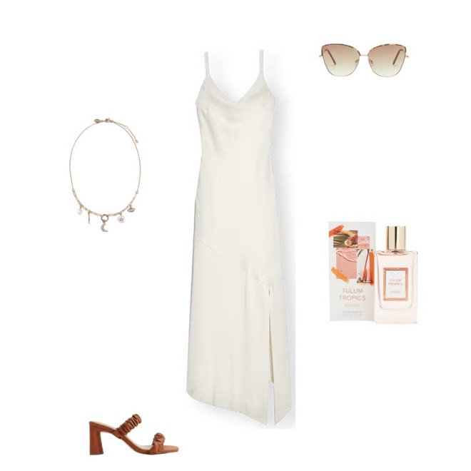 Satin V-Neck Midi Slip Dress | Express