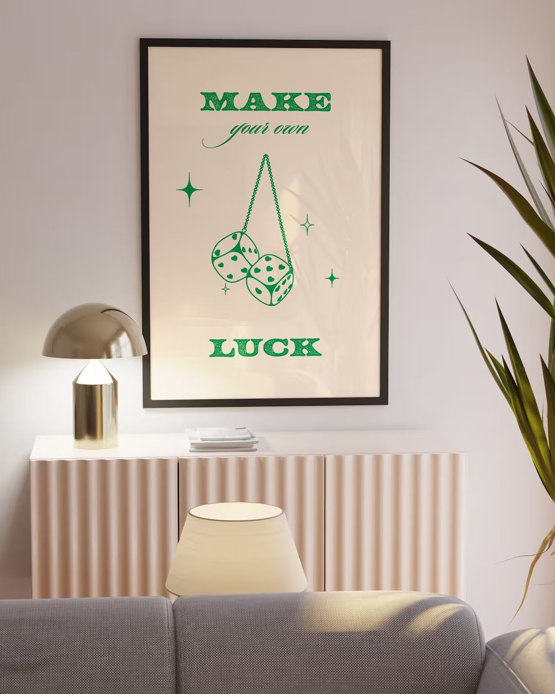 Make Your Own Luck Trendy Wall Print, Retro Wall Art, Green Preppy Room Decor, Western Wall Art, ... | Etsy (US)