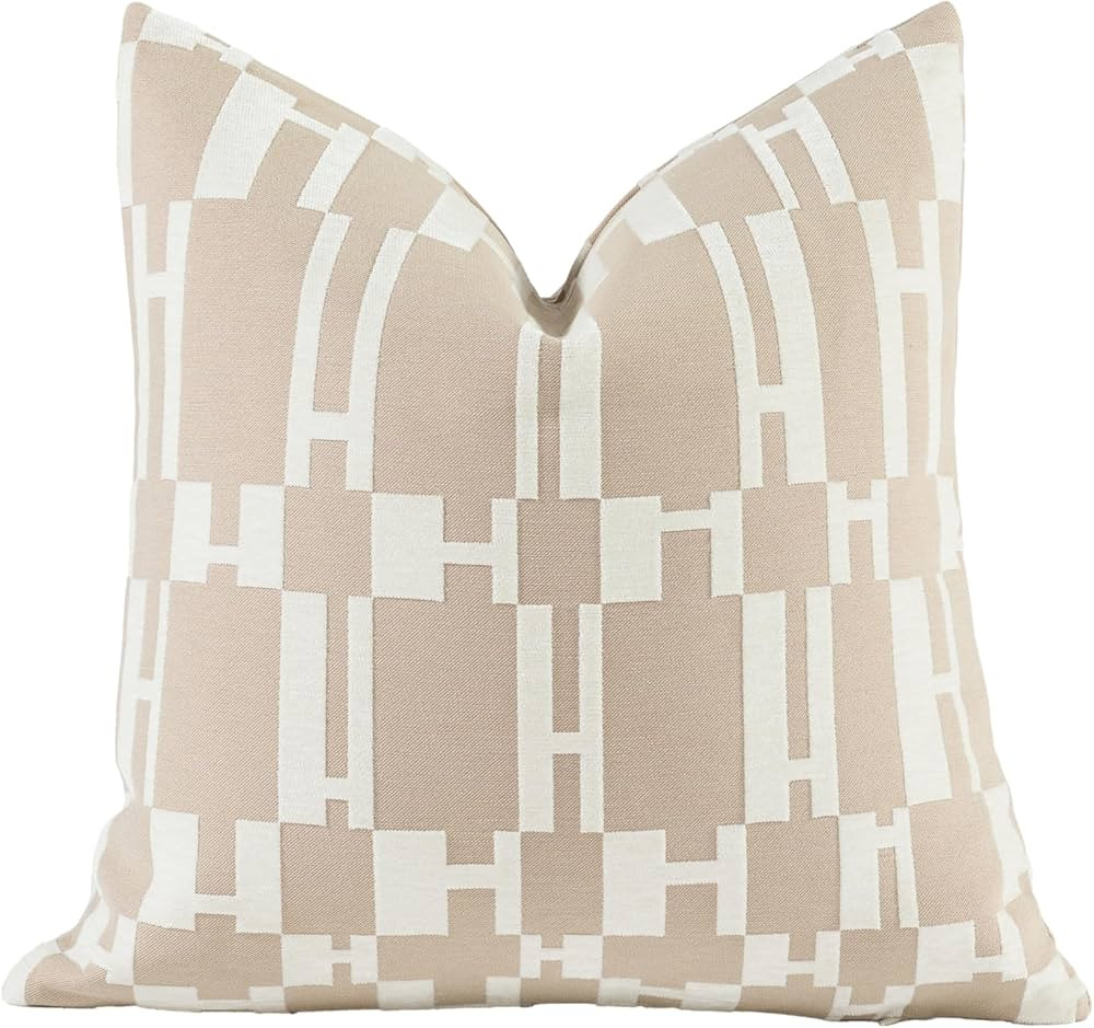 Croker Horse 2025 New 22x22'' inches Throw Pillow Cushion Covers - Beige H Letter Chenille Jacqua... | Amazon (US)