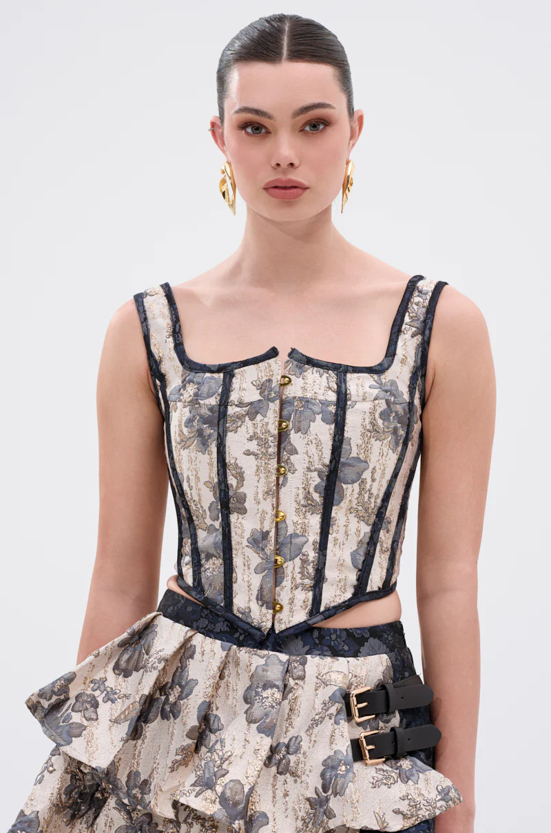 WON'T STOP MOVING BROCADE CORSET | AKIRA