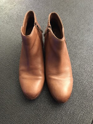 SAM EDELMAN PETTY Brown Tumble Leather Zip Ankle Boots Size 10 M Womens Booties | eBay US