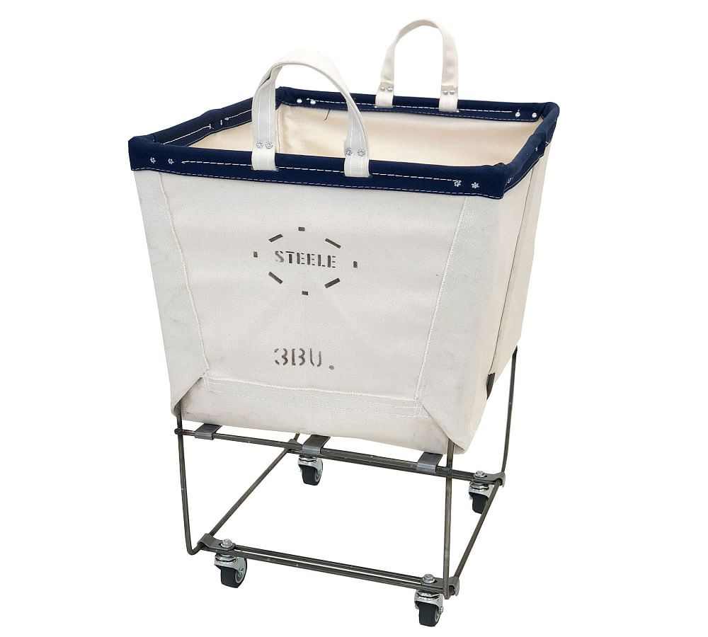 Small Elevated Canvas Laundry Basket with Wheels | Pottery Barn (US)