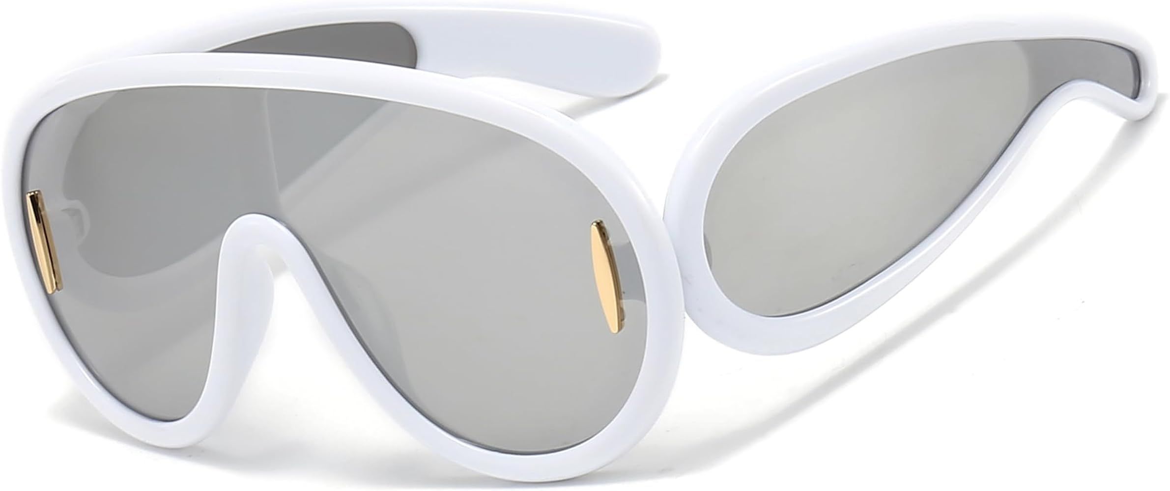 Wave Mask Sunglasses for Women Men Oversized Visor Sunglasses Fashion Mirrored Shield Sun Glasses... | Amazon (US)