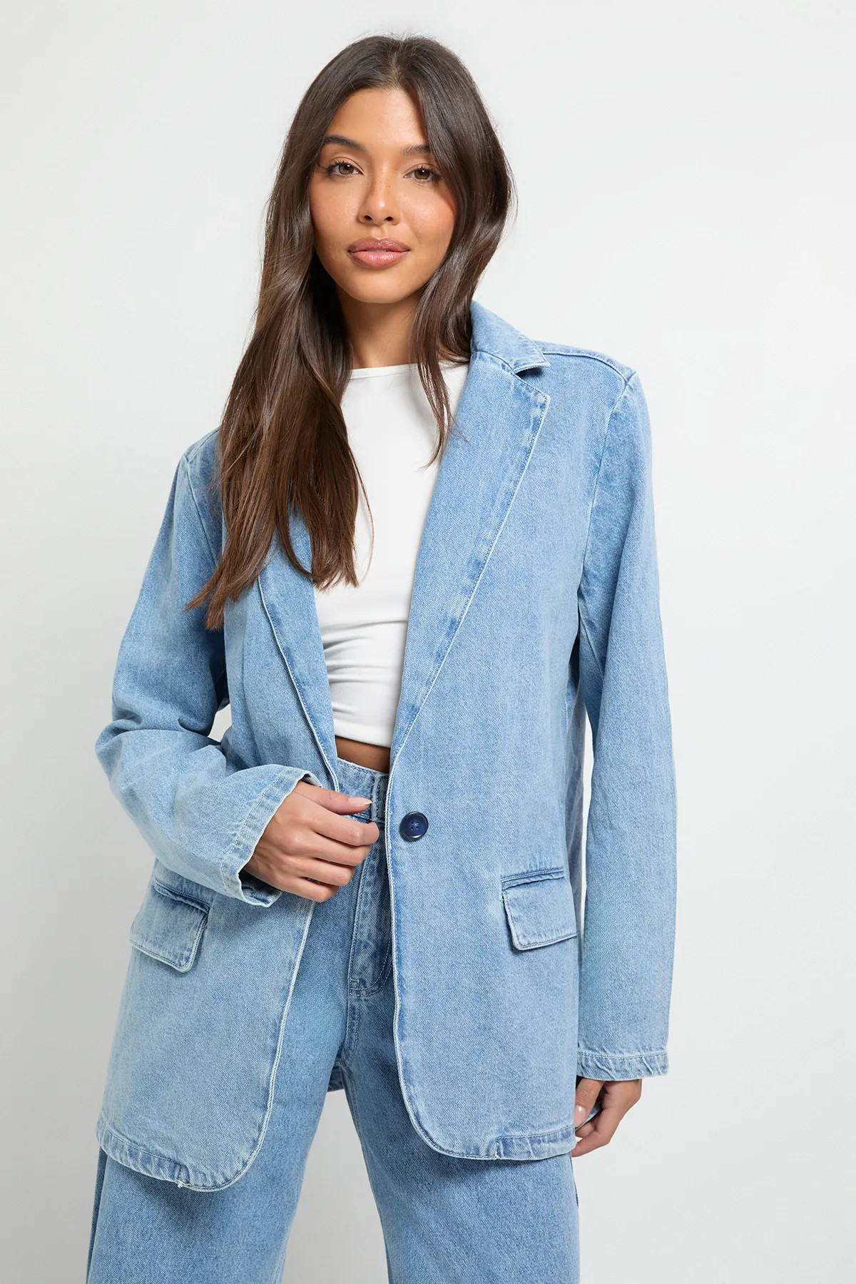 Oversized Denim Blazer | boohoo (US & Canada)