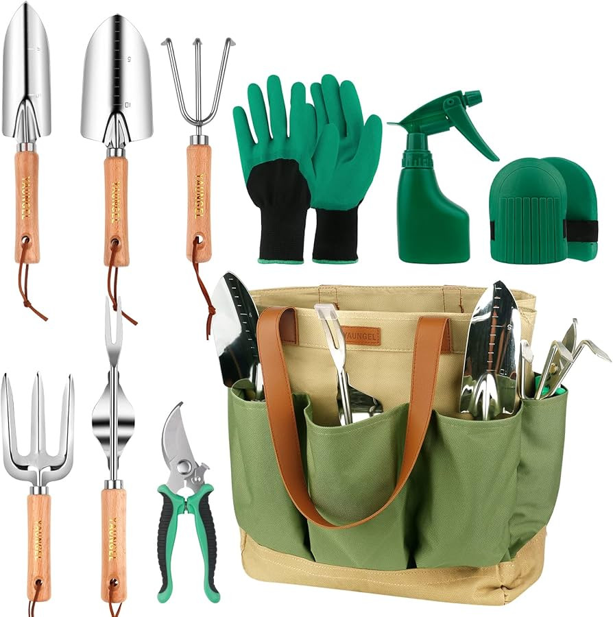 YAUNGEL Gardening Tools Set, Garden Tool Kit with Outdoor Hand Tools, Grass Shears, Garden Gloves... | Amazon (UK)