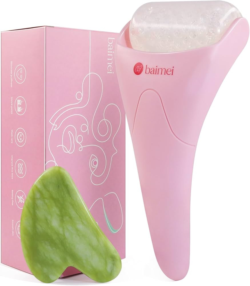 BAIMEI Ice Roller and Gua Sha Facial Tools, Ice Roller for face Reduces Puffiness Migraine Pain R... | Amazon (US)