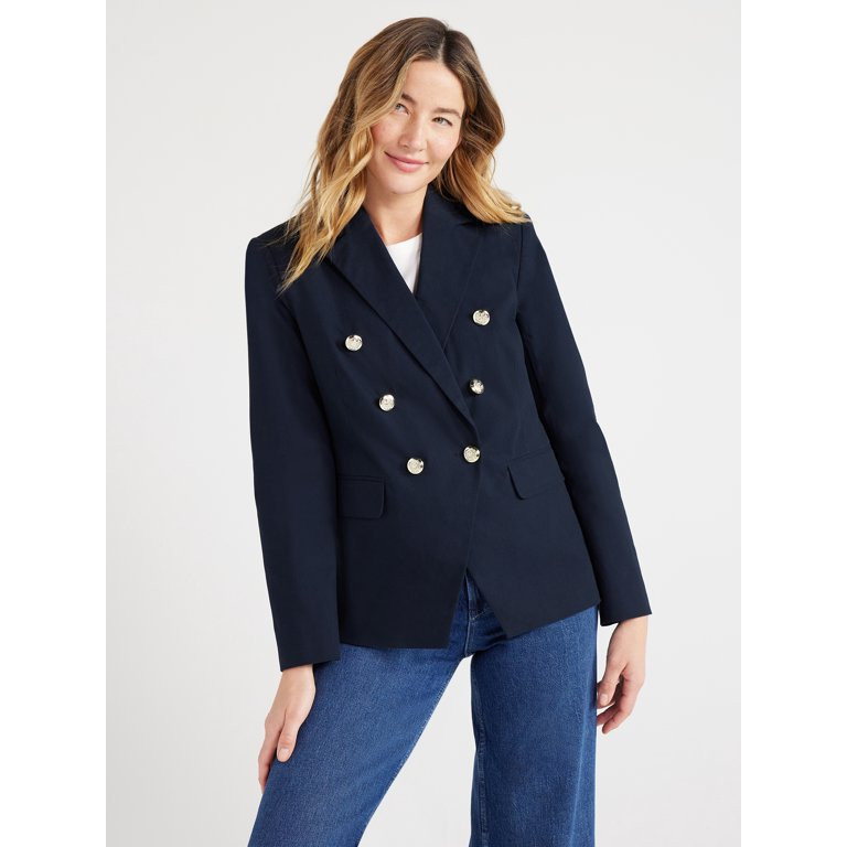 Free Assembly Women’s Overlay Tailored Blazer, Sizes XS-XXXL | Walmart (US)