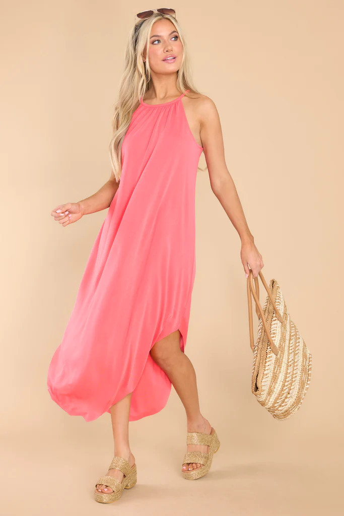 Dreams Do Come True Coral Maxi Dress | Red Dress 