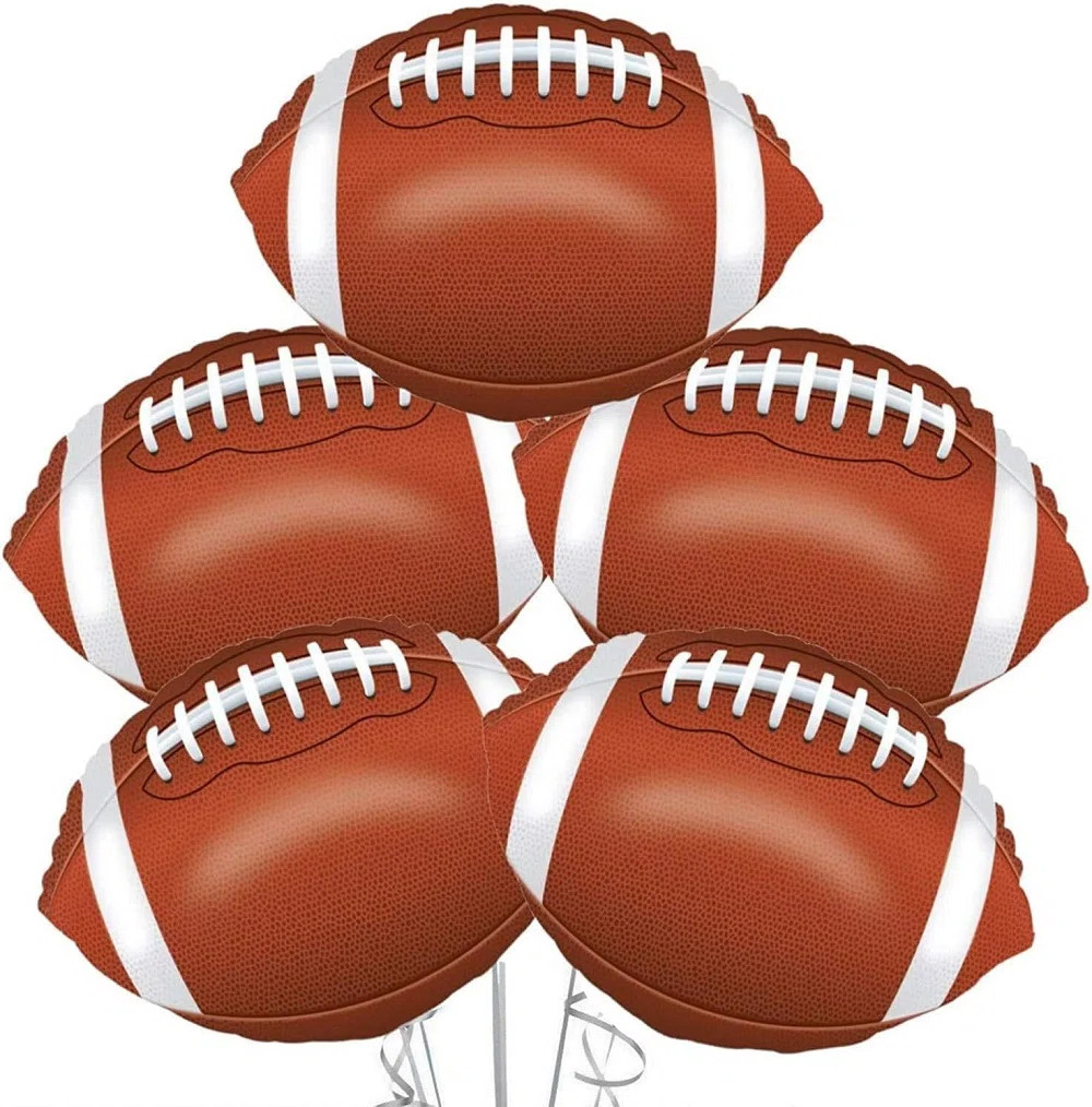 PMU Football Decorations - Game Day Leather Like Football 22 Inch Mylar Balloon (1/Pkg) Pkg/5 | Wayfair North America
