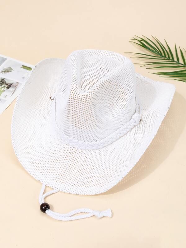 HomeApparel AccessoriesWomen AccessoriesHats & GlovesHatsHollow Out Braided Detail Straw Hat | SHEIN