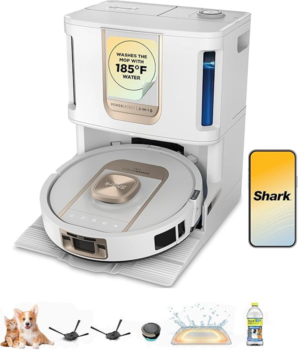 Shark Robot Vacuum & Mop Combo, PowerDetect ThermaCharged NeverTouch Pro, Self-Emptying, Self-Ref... | Amazon (US)