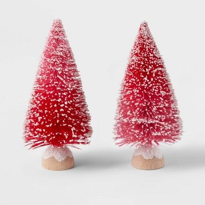 2pk Bottle Brush Christmas Tree Set Pink - Wondershop™ | Target