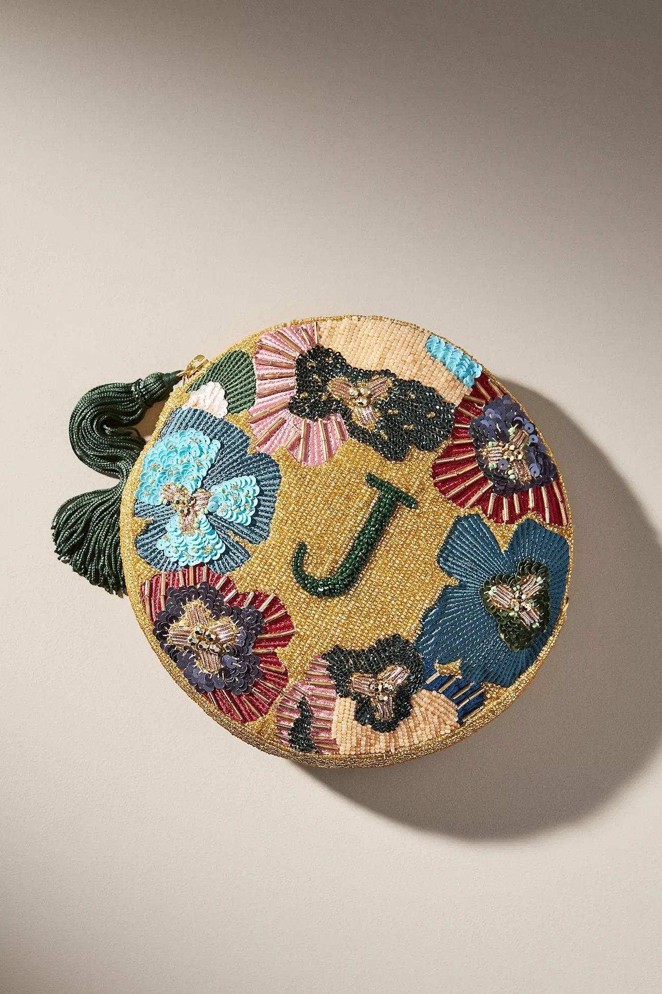 Holiday Monogram Embellished Pouch | Anthropologie (US)