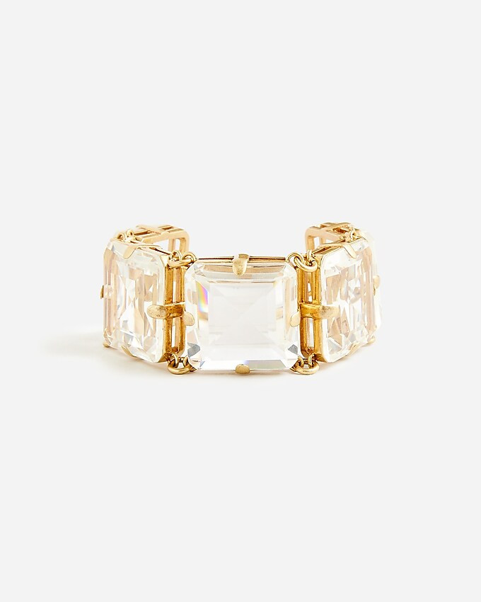 Oversized faceted-glass bracelet | J. Crew US