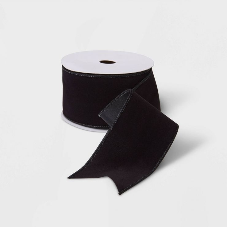 2.5" Velvet Ribbon Black 21ft - Wondershop™ | Target