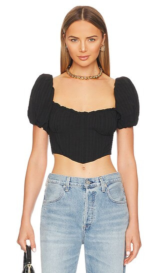 Paola Top in Black | Revolve Clothing (Global)
