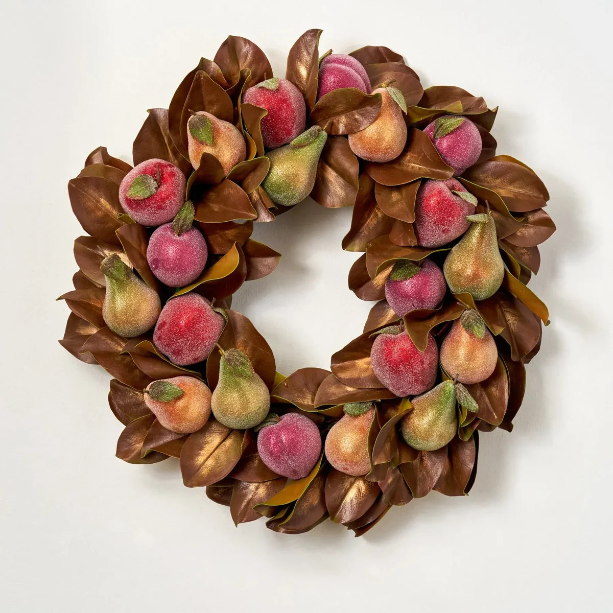 Williamsburg Fruitcake - Mixed Sugared Fruit, Pear, Plum & Apple with Bronzed Holiday Magnolia Le... | Darby Creek Trading