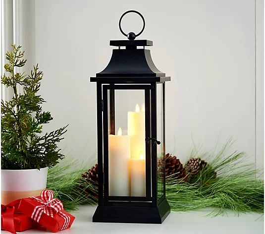 Luminara 16: Heritage Tri-Candle In/Out Lantern Outdoor Lantern - QVC.com | QVC