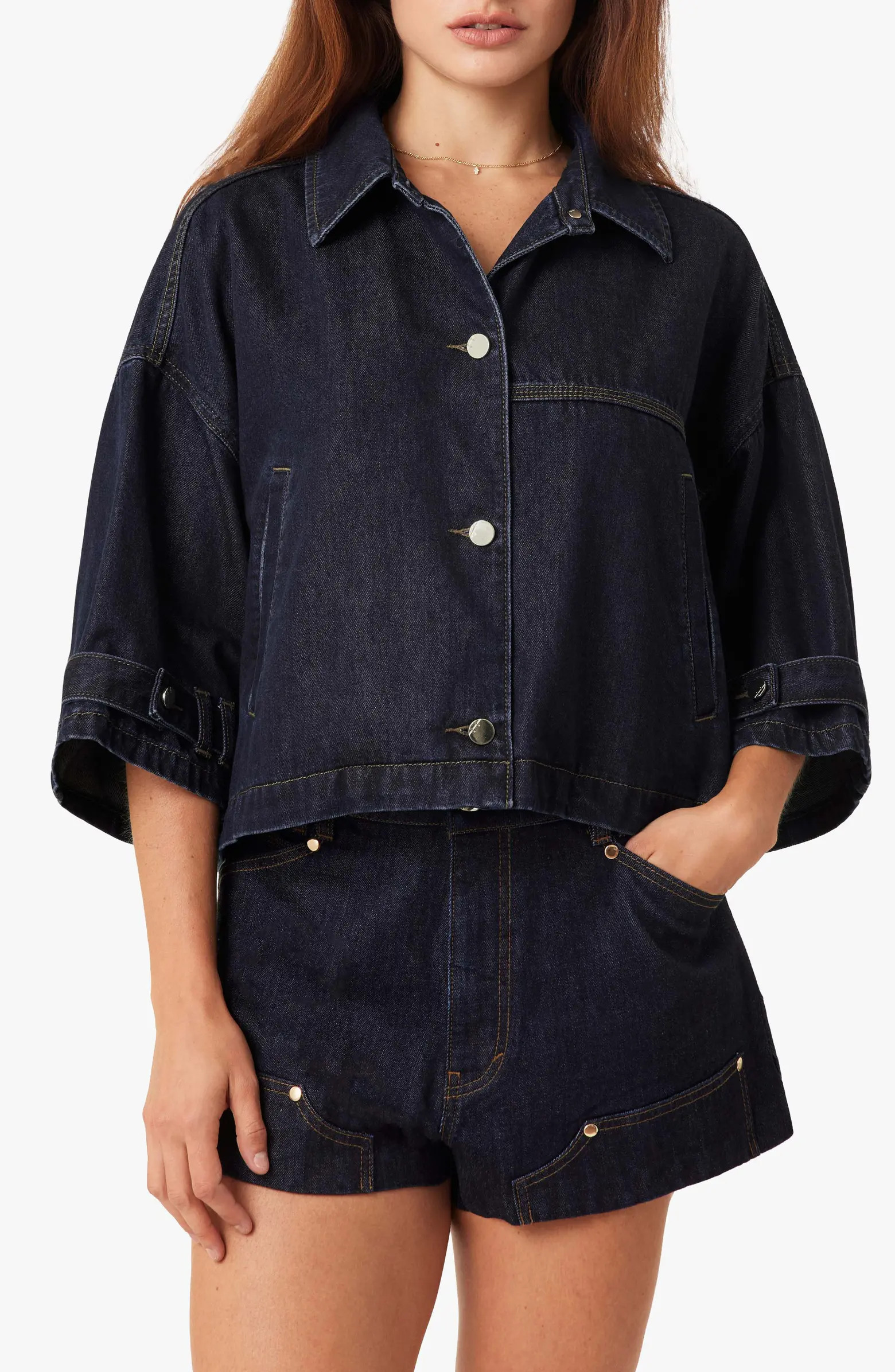 Cape Denim Crop Jacket | Nordstrom