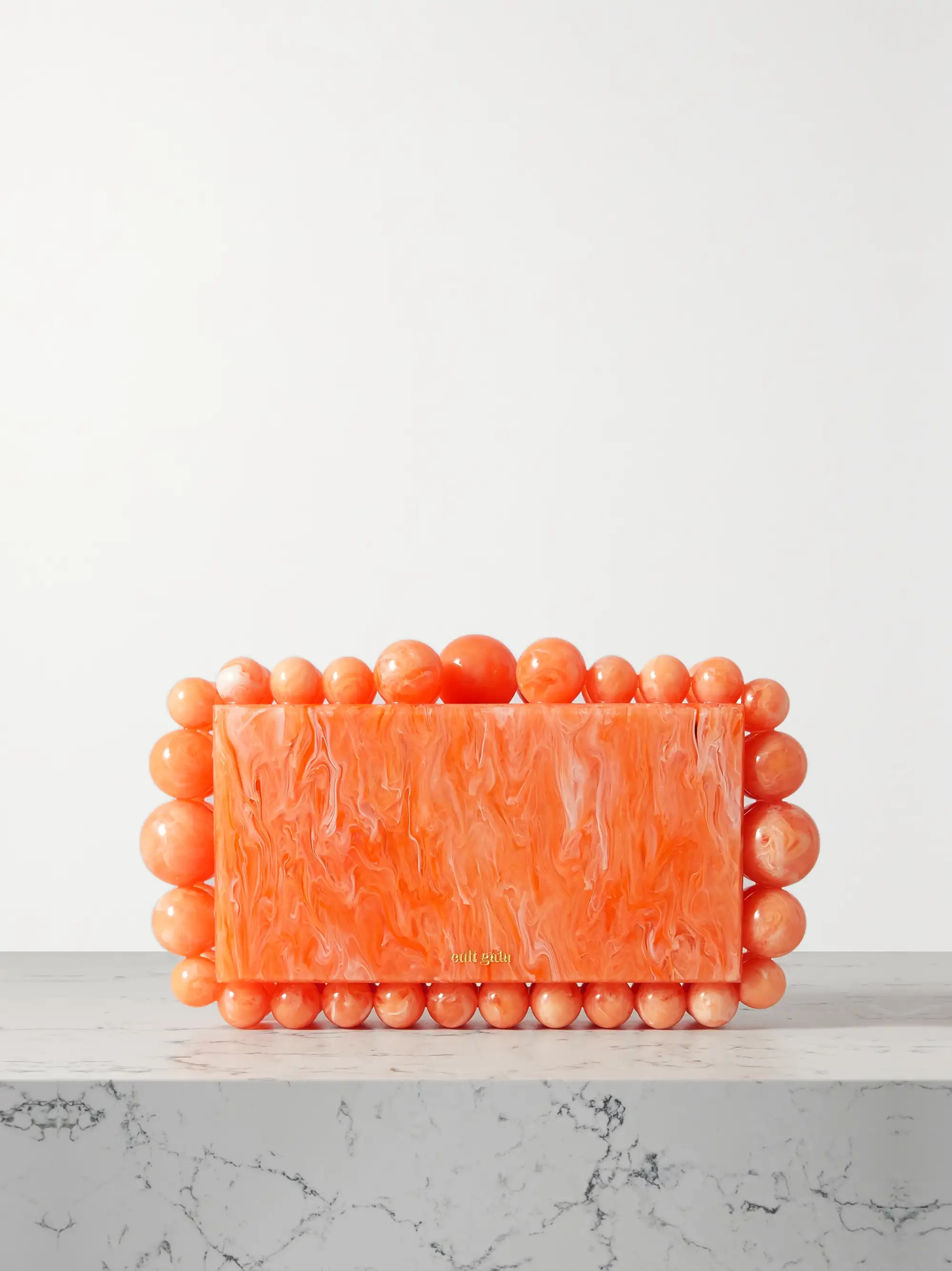 Eos beaded marbled acrylic clutch | NET-A-PORTER (US)