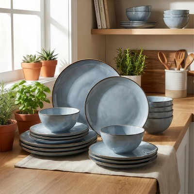 Plates and Bowls Sets Service for 4, 12 Piece Stoneware Dinnerware Sets, Elegant Modern Dishes & Dishwasher Safe Kitchen Set for Everyday Use | Target