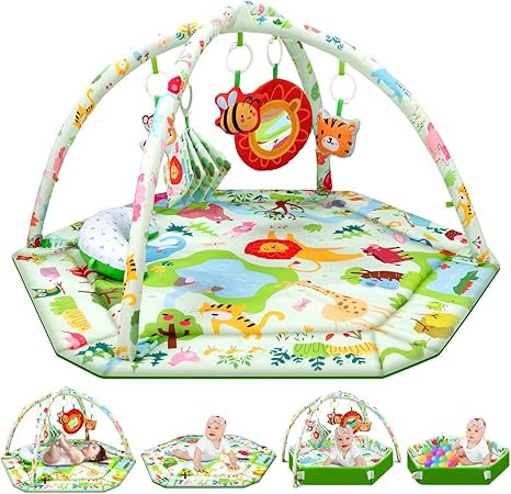 Baby Play Mat,Tummy Time Mat with 6 Detachable Toys-Baby Play Gym for Visual,Auditory,Sensory and... | Amazon (CA)