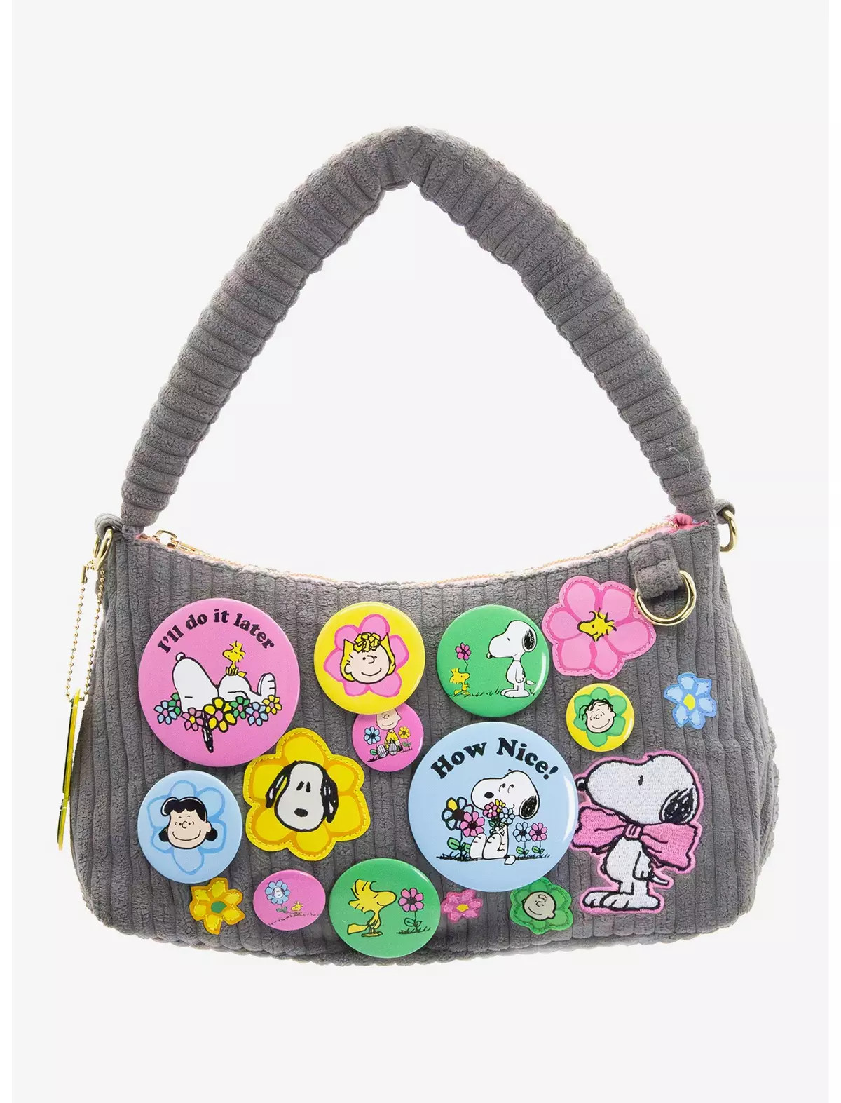 Whatever! Makes You Happy Peanuts Snoopy Patches Bag Hot Topic Exclusive | Hot Topic | Hot Topic