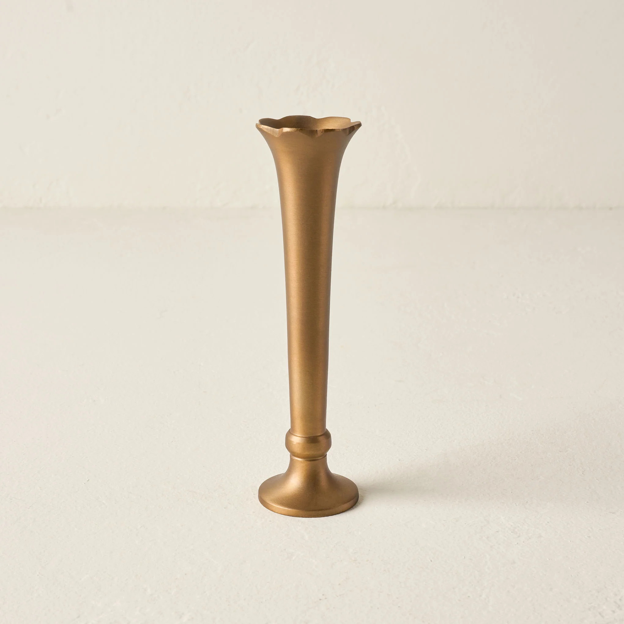Flannery Scalloped Brass Bud Vase | Magnolia