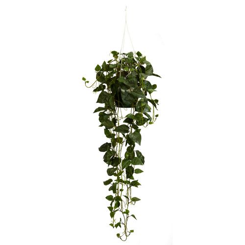 Nearly Natural Artificial Philodendron Hanging Basket Silk Plant, Green | Walmart (US)