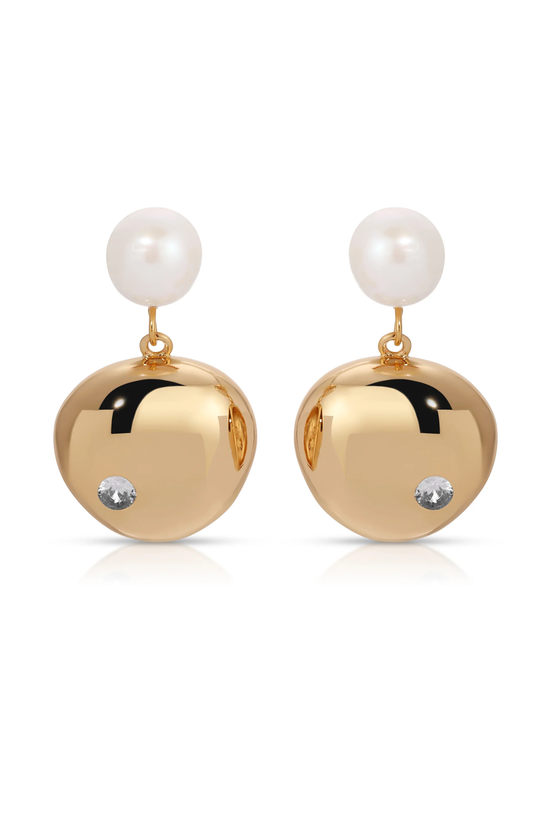 Statement Pebble and Pearl Dangle Earrings | Ettika