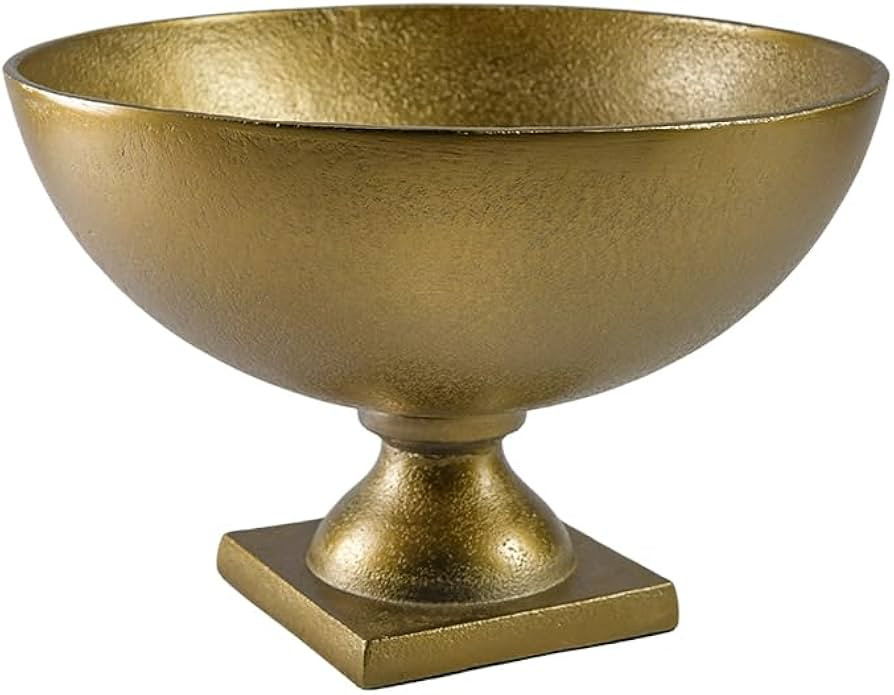 Serene Spaces Living Large Antique Brass Pedestal Bowl - Vintage Wedding Centerpiece and Flower V... | Amazon (US)